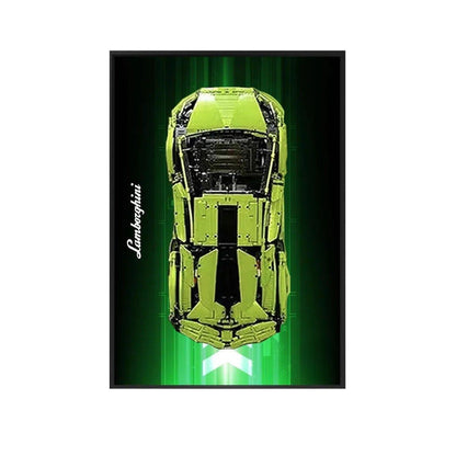 Wandhalterung Displayrahmen kompatibel mit LEGO® Lamborghini Sian 42115 Stil D