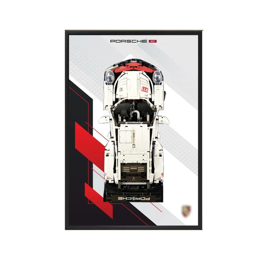 Wall Mount Display Frame Compatible with LEGO® Porsche 911 RSR 42096 Style B - brickzonehub