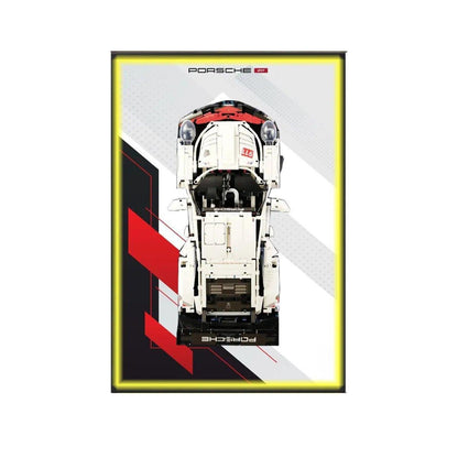 Wall Mount Display Frame Compatible with LEGO® Porsche 911 RSR 42096 Style B - brickzonehub