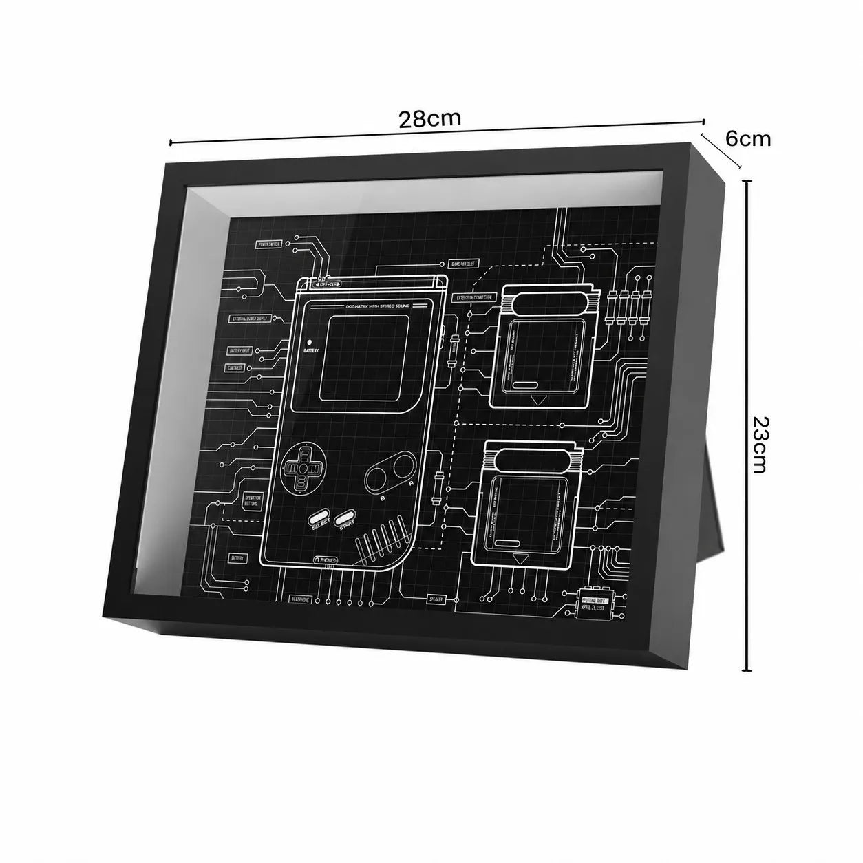 Wandmontierter Displayrahmen für Game Boy-Konsole und -Kassetten 72046 