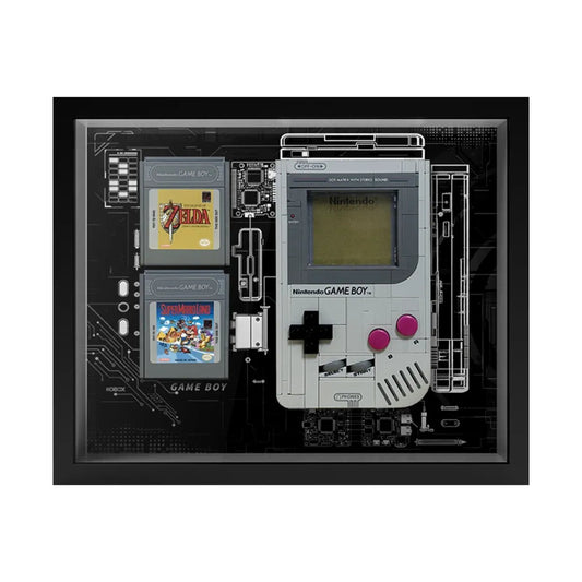 Wall - Mount Display Frame for Game Boy Console & Cartridges 72046 - brickzonehub