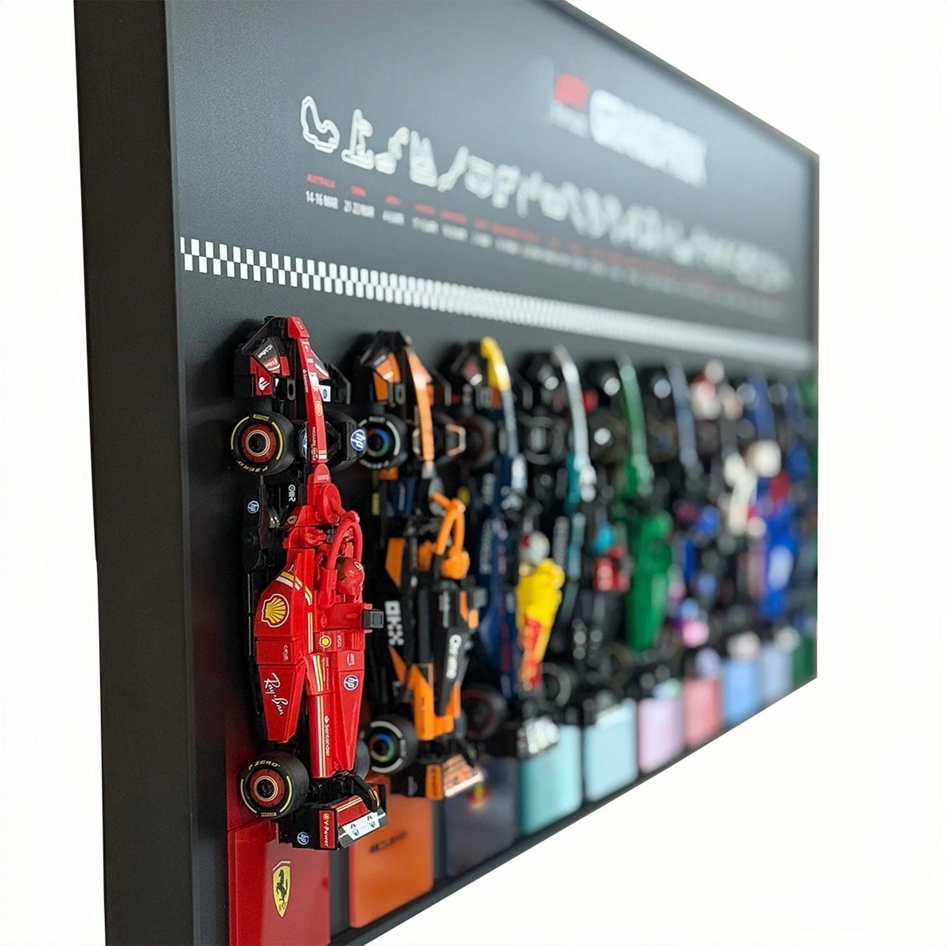 Wall - Mounted Display Frame Compatible with LEGO® Speed Champions F1 Series - brickzonehub
