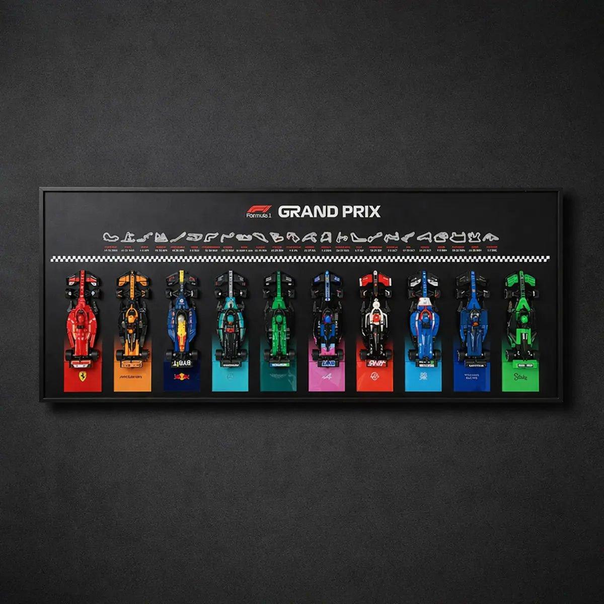 Wall - Mounted Display Frame Compatible with LEGO® Speed Champions F1 Series - brickzonehub