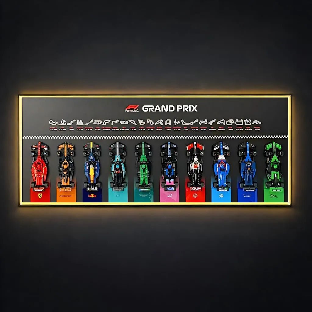 Wall - Mounted Display Frame Compatible with LEGO® Speed Champions F1 Series - brickzonehub