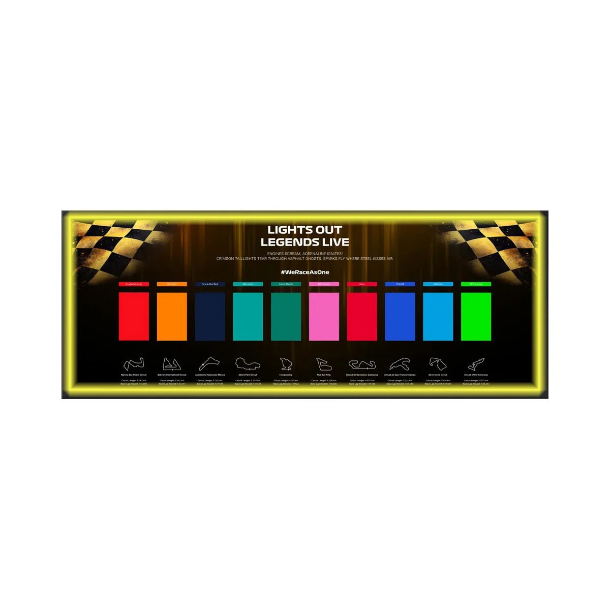 Wall - Mounted Display Frame Compatible with LEGO® Speed Champions F1 Series Style A - brickzonehub