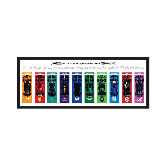 Wall - Mounted Display Frame Compatible with LEGO® Speed Champions F1 Series Style B - brickzonehub
