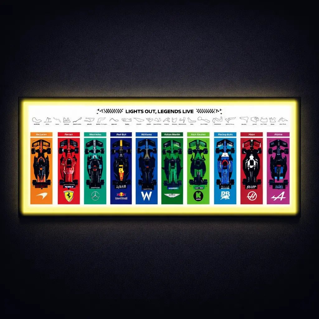 Wall - Mounted Display Frame Compatible with LEGO® Speed Champions F1 Series Style B - brickzonehub