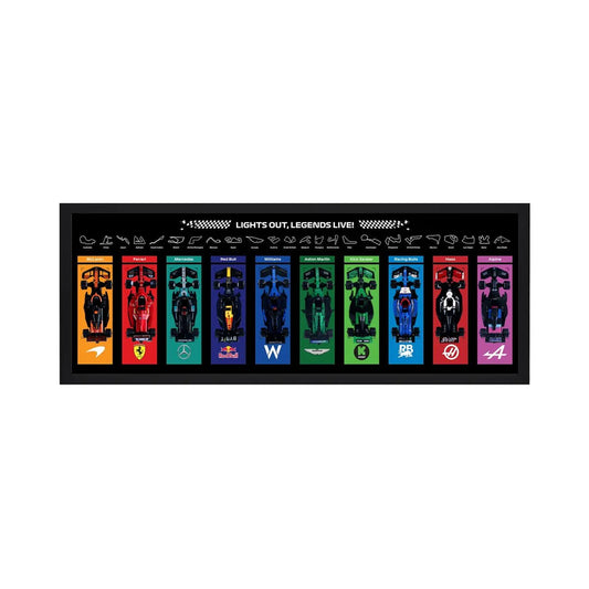 Wall - Mounted Display Frame Compatible with LEGO® Speed Champions F1 Series Style C - brickzonehub
