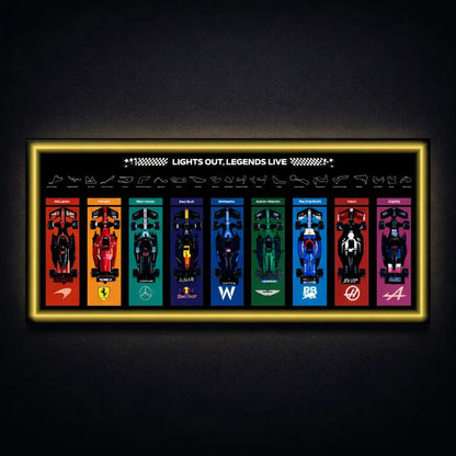 Wall - Mounted Display Frame Compatible with LEGO® Speed Champions F1 Series Style C - brickzonehub