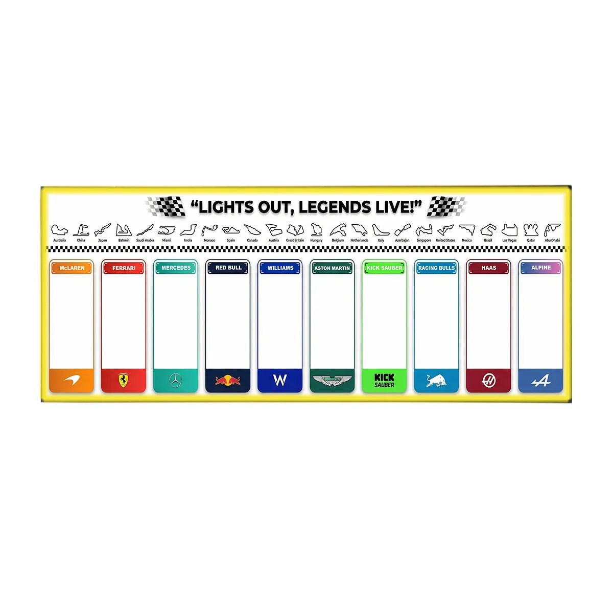 Wall - Mounted Display Frame Compatible with LEGO® Speed Champions F1 Series Style E - brickzonehub