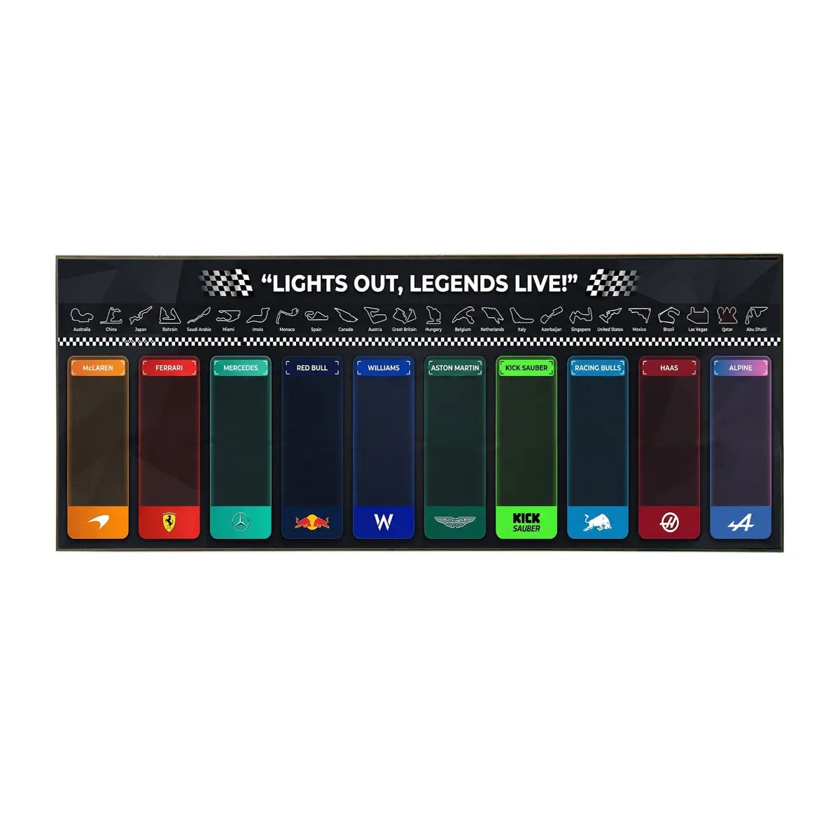 Wall - Mounted Display Frame Compatible with LEGO® Speed Champions F1 Series Style F - brickzonehub