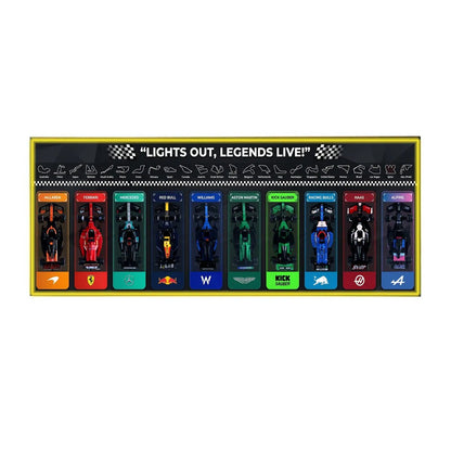 Wall - Mounted Display Frame Compatible with LEGO® Speed Champions F1 Series Style F - brickzonehub