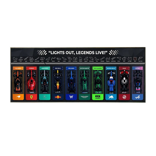 Wall - Mounted Display Frame Compatible with LEGO® Speed Champions F1 Series Style F - brickzonehub